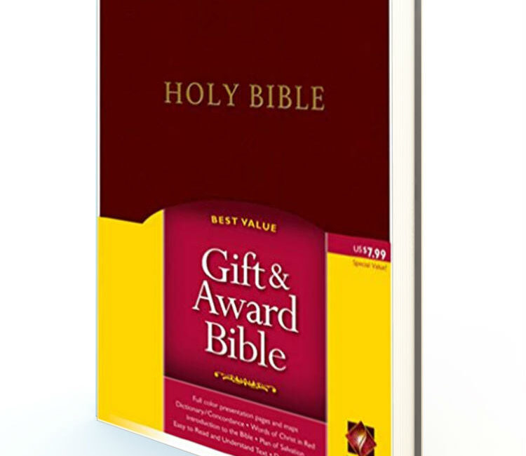 Gift & Award Bible - NLT Burgundy Leather Cover - Redemption Store