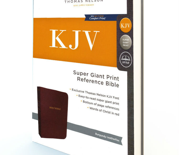 KJV Super Giant Print Reference Bible (Comfort Print)-Burgundy Leatherflex - Redemption Store